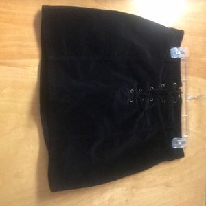 Black lace up skirt